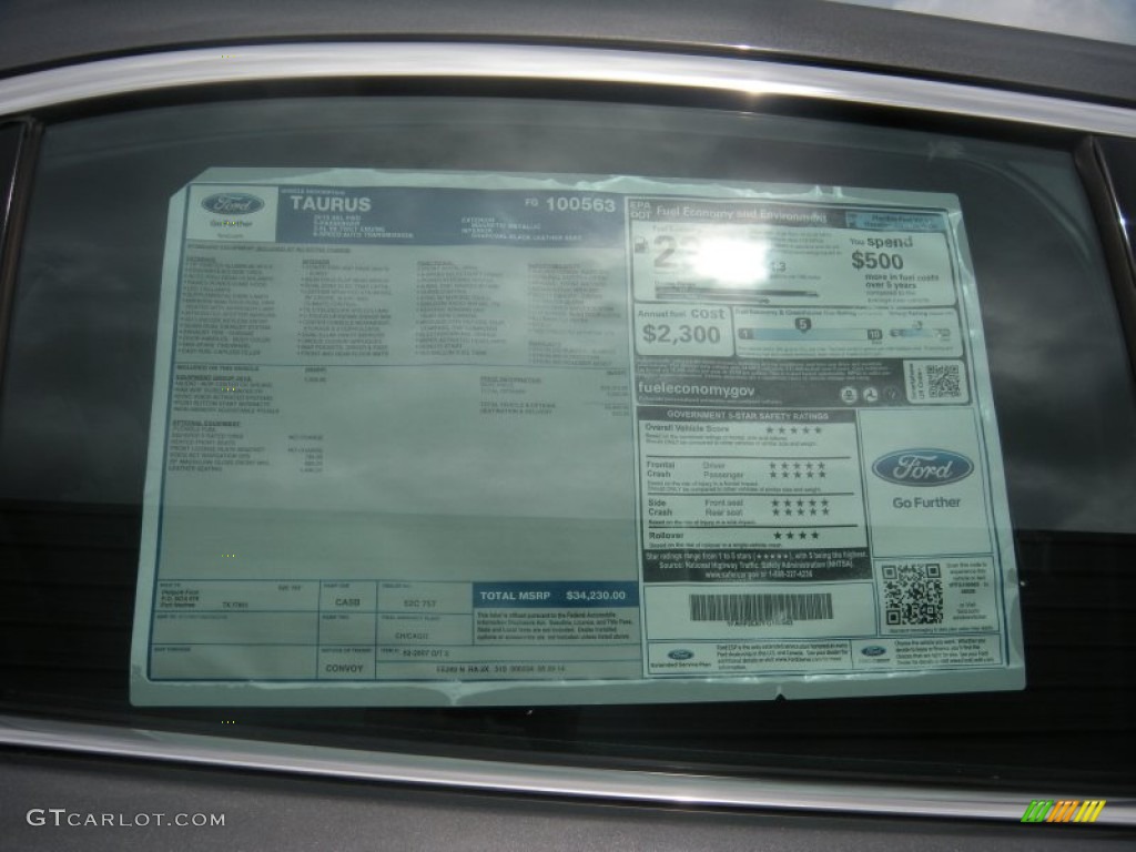 2015 Taurus SEL - Magnetic Metallic / Charcoal Black photo #35