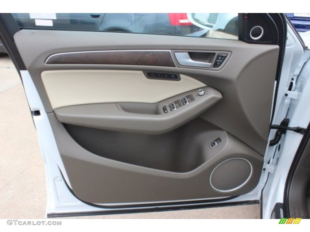 2014 Audi Q5 2.0 TFSI quattro Hybrid Pistachio Beige Door Panel Photo #95993442