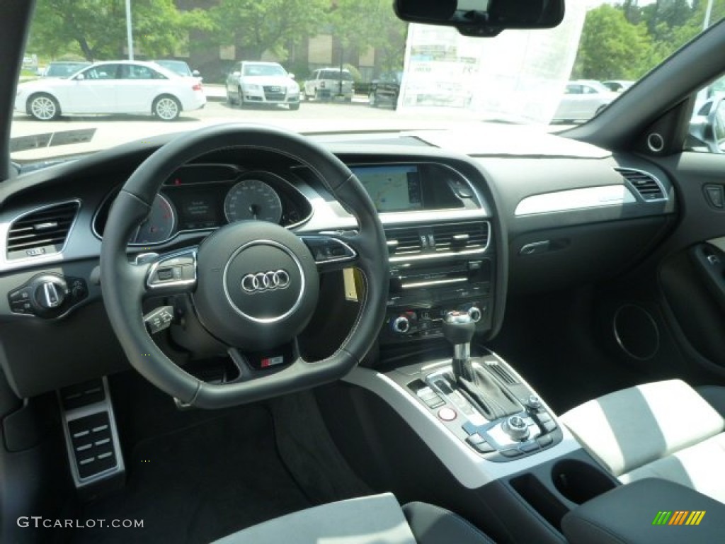 Black/Lunar Silver Interior 2014 Audi S4 Premium plus 3.0 TFSI quattro Photo #95994930