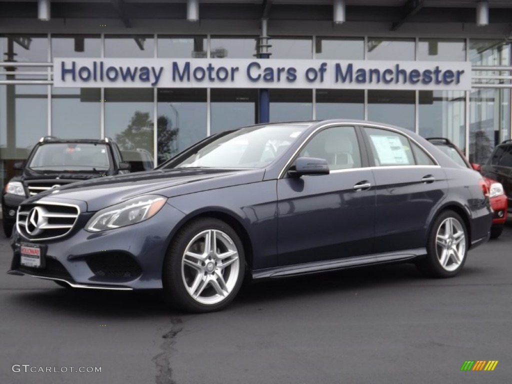 2014 E 350 4Matic Sport Sedan - Indigo Blue Metallic / Porcelain/Black photo #1