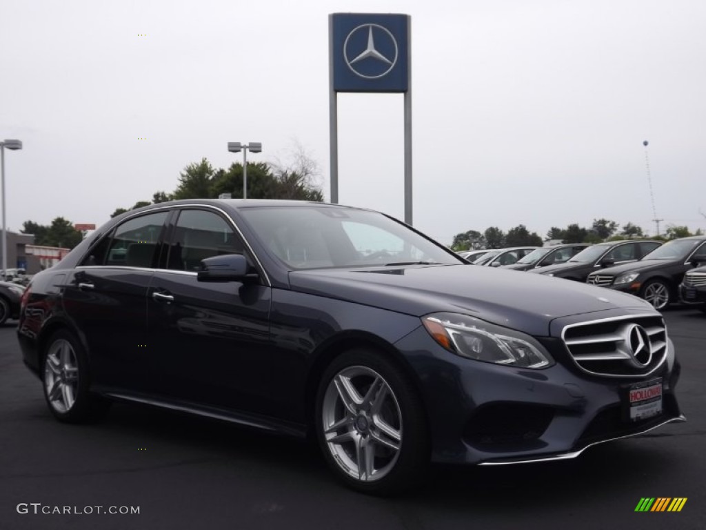 2014 E 350 4Matic Sport Sedan - Indigo Blue Metallic / Porcelain/Black photo #3
