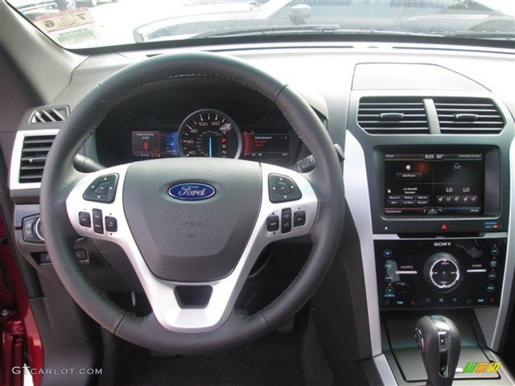 2015 Ford Explorer Limited Charcoal Black Steering Wheel Photo #96012053