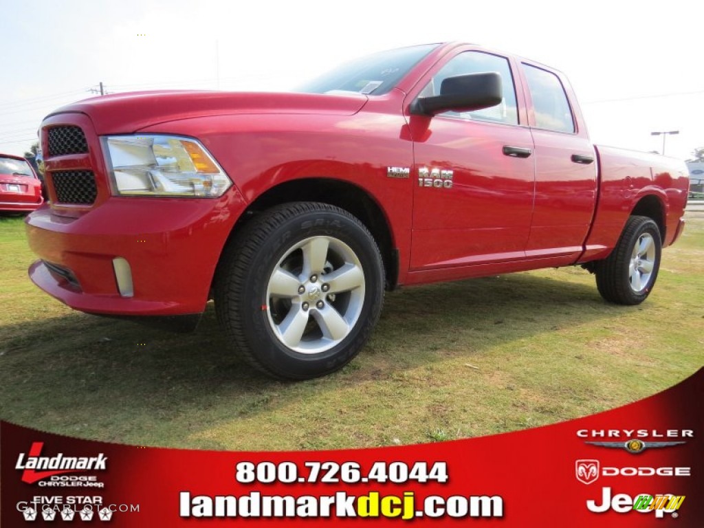 2014 1500 Express Quad Cab - Flame Red / Black/Diesel Gray photo #1