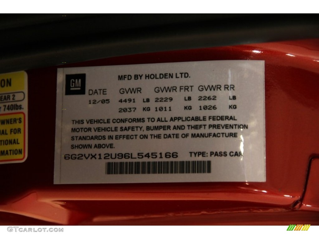 2006 GTO Coupe - Spice Red Metallic / Black photo #18