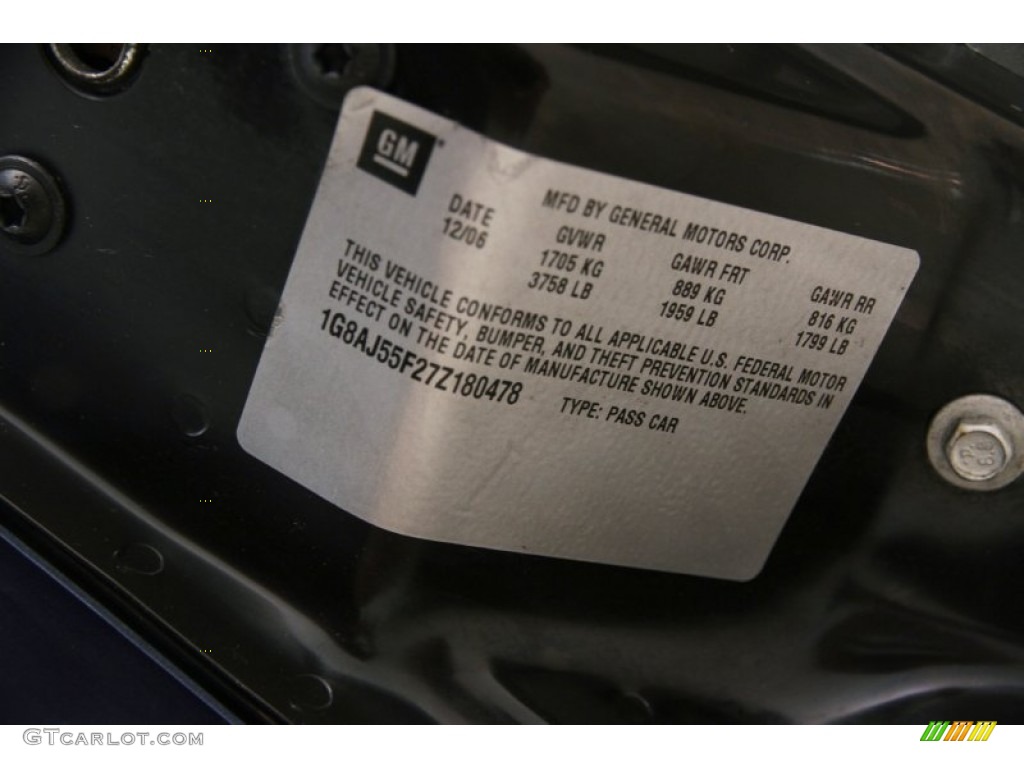 2007 ION 2 Sedan - Deep Blue / Gray photo #17