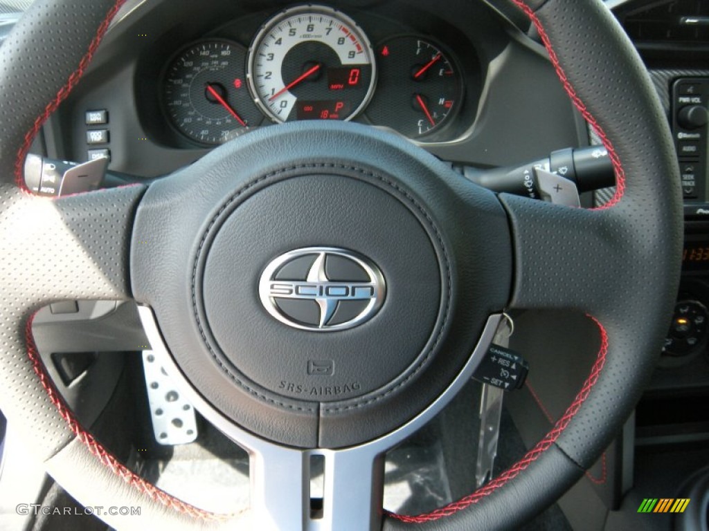2015 Scion FR-S Standard FR-S Model Black/Red Accents Steering Wheel Photo #96022269