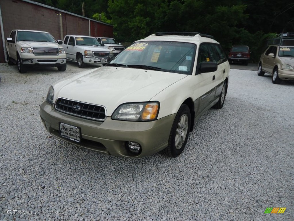 2004 Outback Wagon - White Frost Pearl / Beige photo #1
