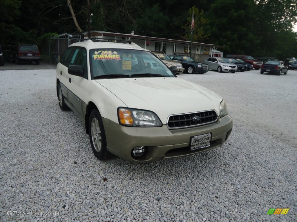 2004 Outback Wagon - White Frost Pearl / Beige photo #3