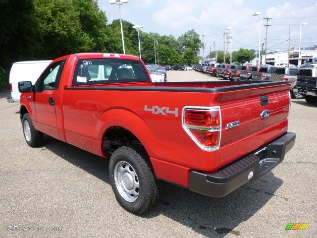 2014 F150 XL Regular Cab 4x4 - Vermillion Red / Steel Grey photo #6