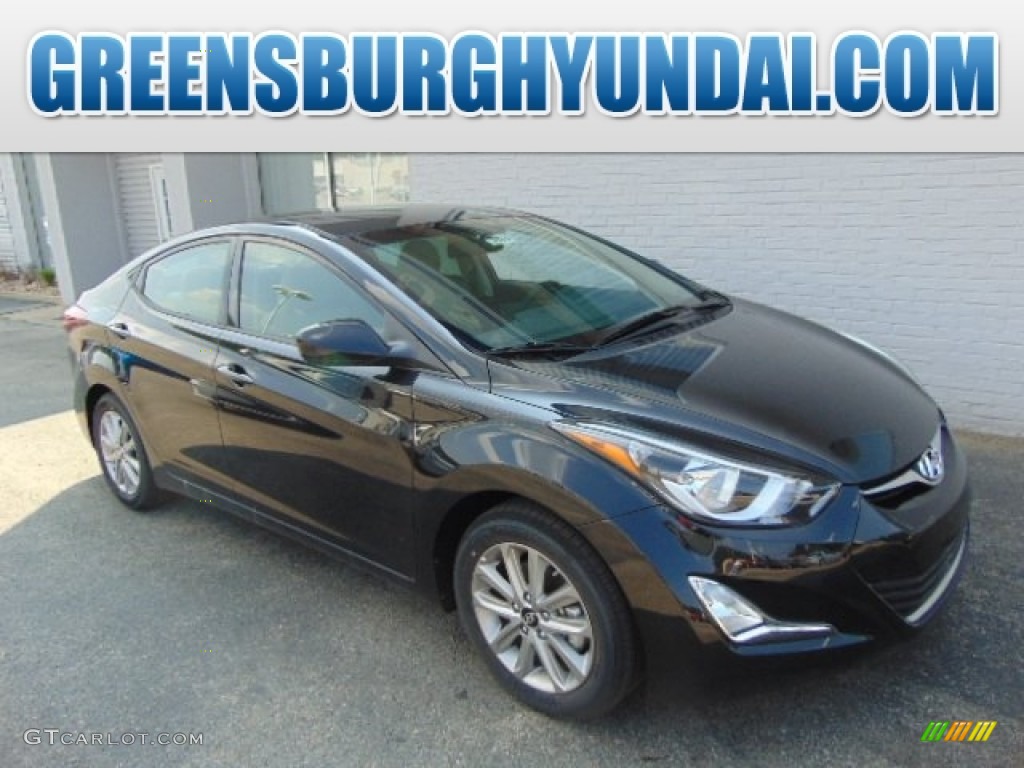 2014 Elantra SE Sedan - Black / Beige photo #1