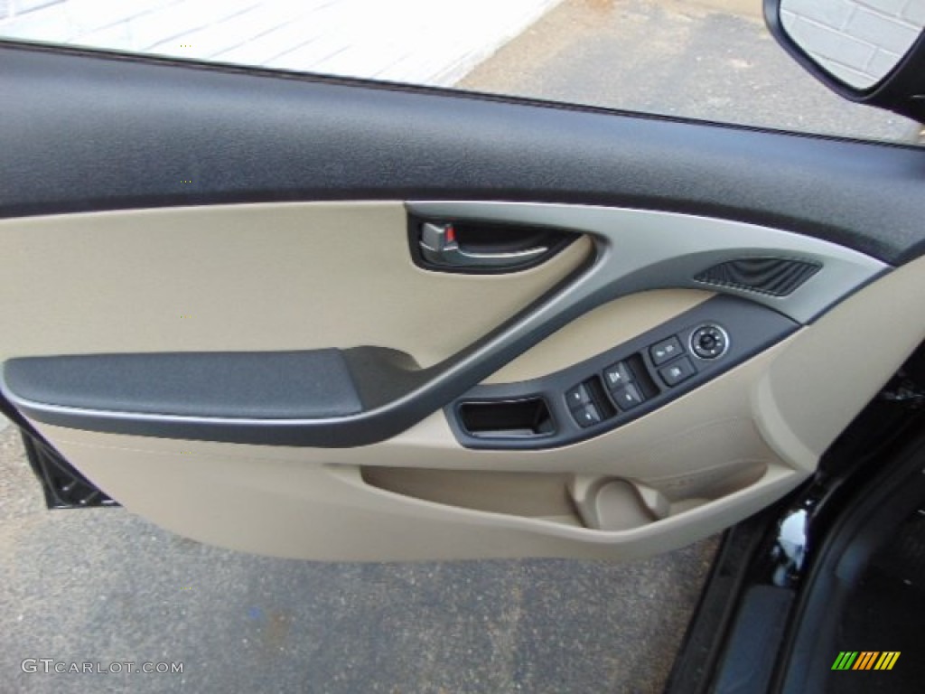 2014 Elantra SE Sedan - Black / Beige photo #7