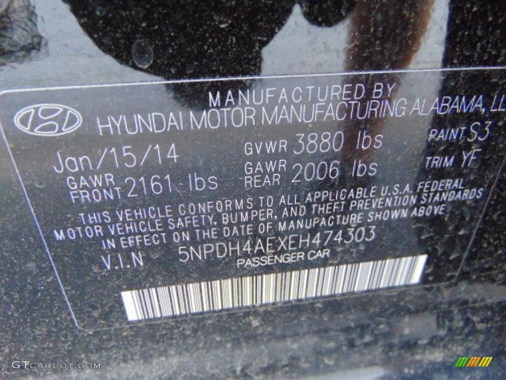 2014 Elantra SE Sedan - Black / Beige photo #15