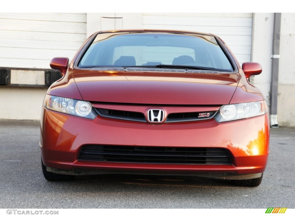 2007 Civic Si Sedan - Habanero Red Pearl / Black photo #24