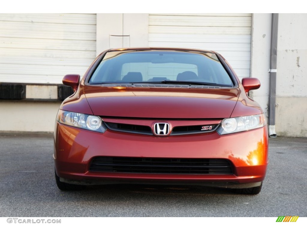 2007 Civic Si Sedan - Habanero Red Pearl / Black photo #25