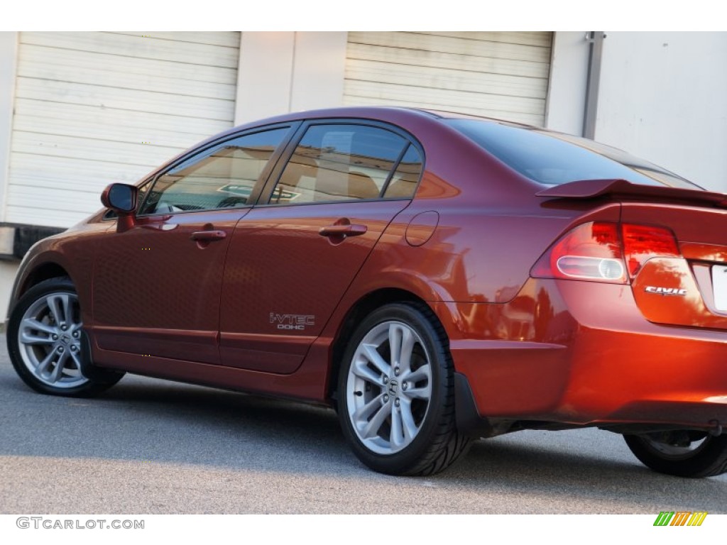 2007 Civic Si Sedan - Habanero Red Pearl / Black photo #26