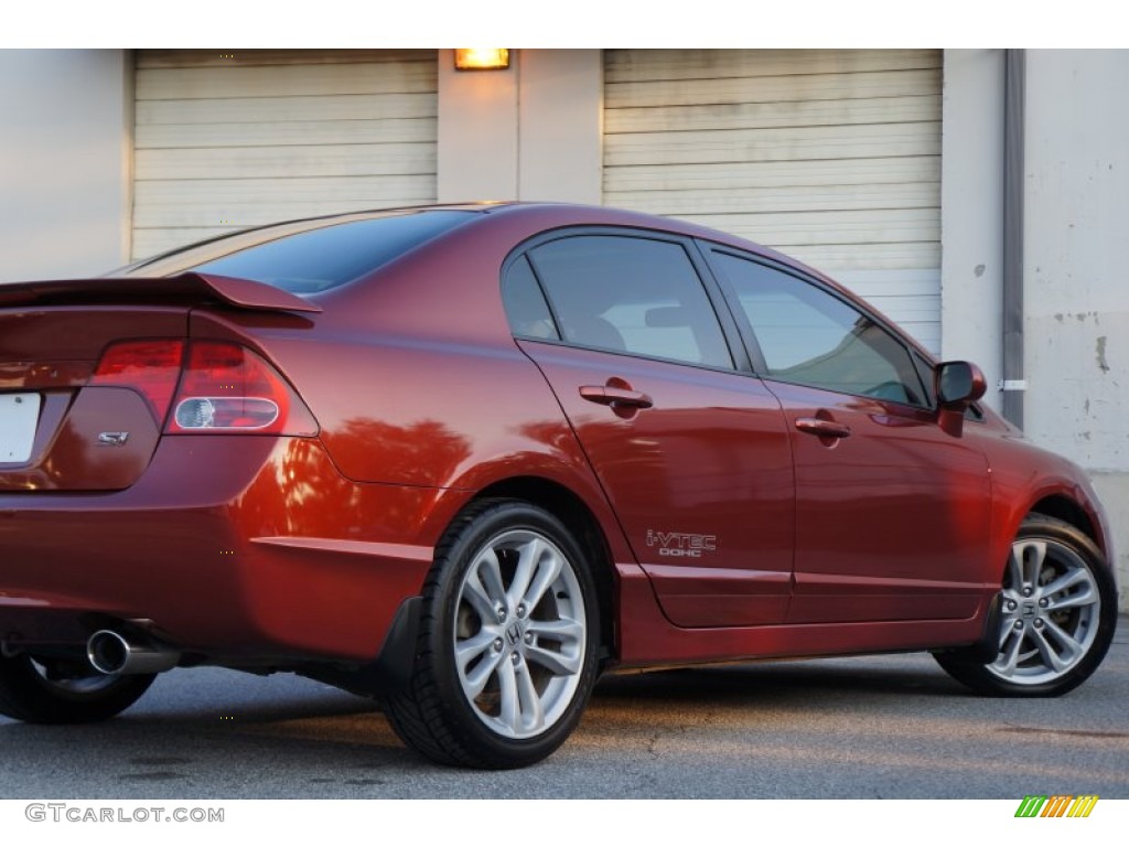 2007 Civic Si Sedan - Habanero Red Pearl / Black photo #27