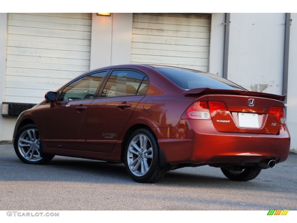 2007 Civic Si Sedan - Habanero Red Pearl / Black photo #28