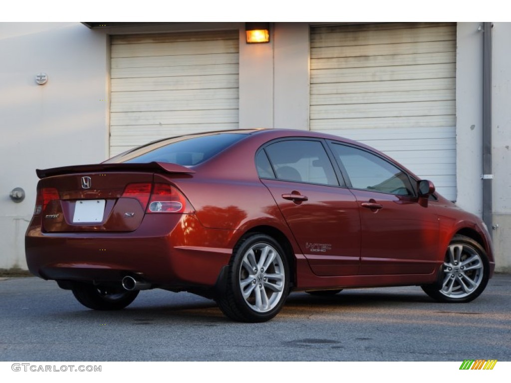 2007 Civic Si Sedan - Habanero Red Pearl / Black photo #29
