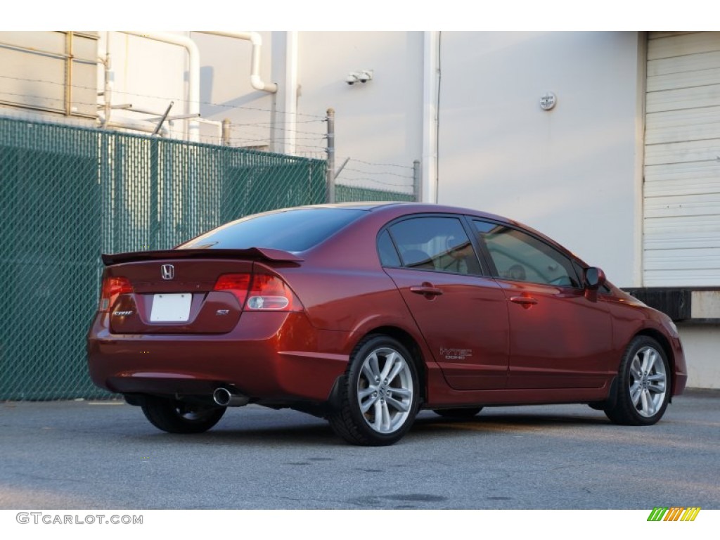 2007 Civic Si Sedan - Habanero Red Pearl / Black photo #31