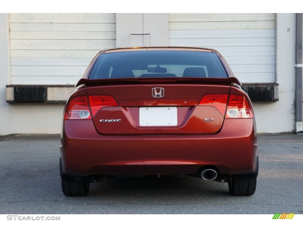2007 Civic Si Sedan - Habanero Red Pearl / Black photo #32