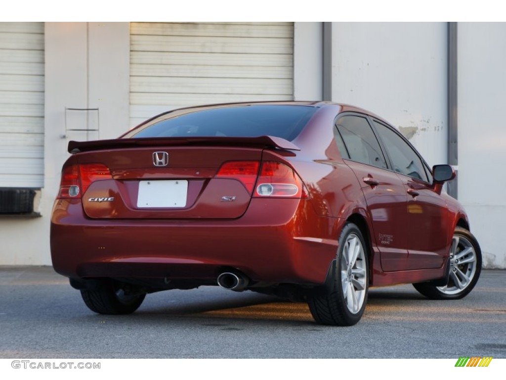 2007 Civic Si Sedan - Habanero Red Pearl / Black photo #33