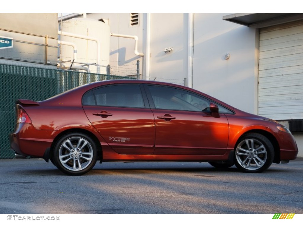 2007 Civic Si Sedan - Habanero Red Pearl / Black photo #34