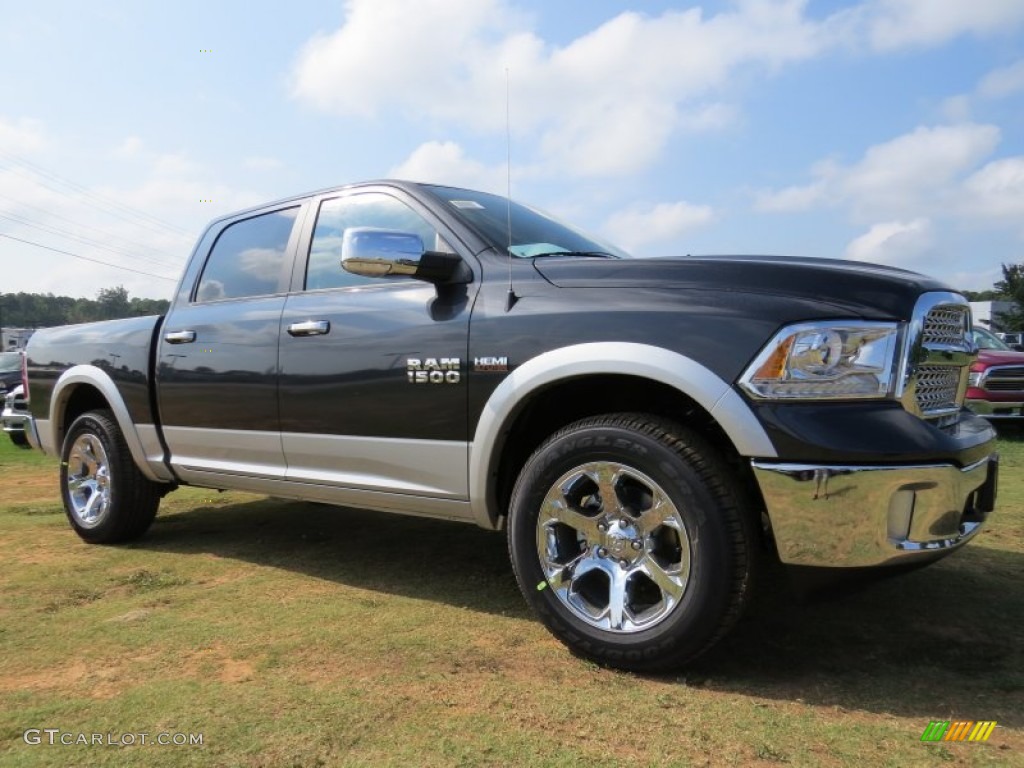 2014 1500 Laramie Crew Cab 4x4 - Maximum Steel Metallic / Black photo #4