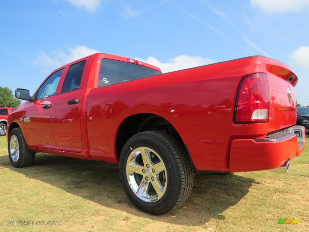 2014 1500 Express Quad Cab - Flame Red / Black/Diesel Gray photo #2