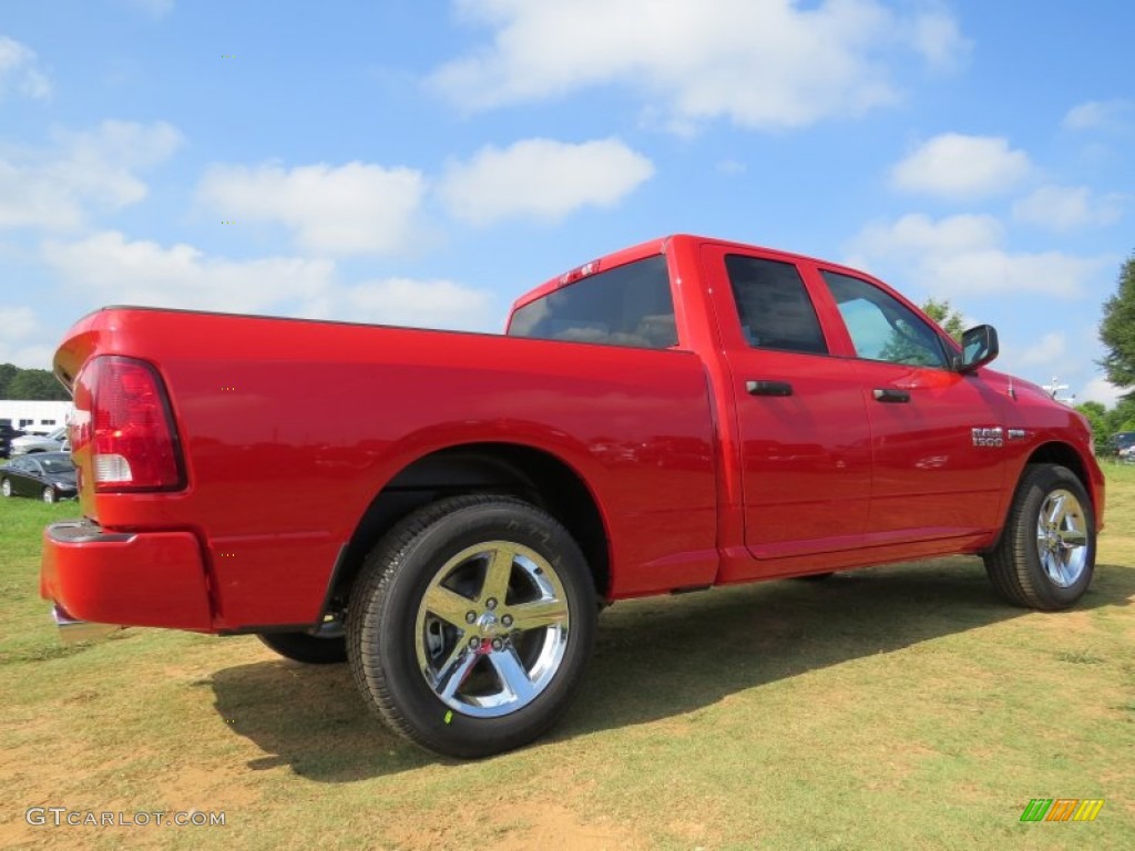 2014 1500 Express Quad Cab - Flame Red / Black/Diesel Gray photo #3
