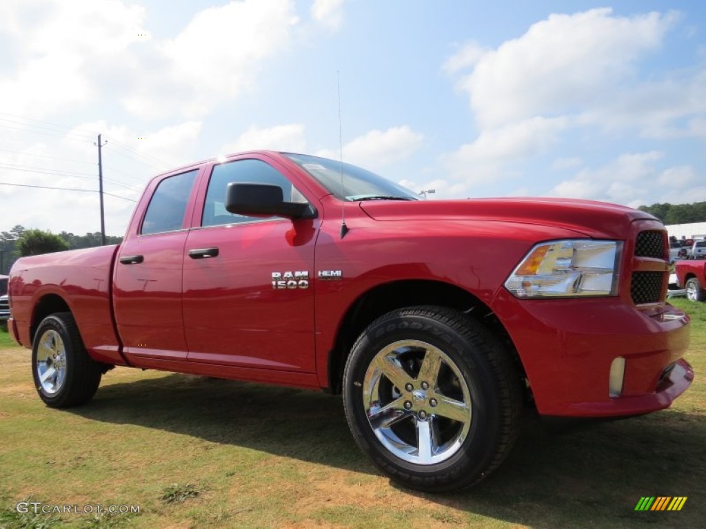2014 1500 Express Quad Cab - Flame Red / Black/Diesel Gray photo #4