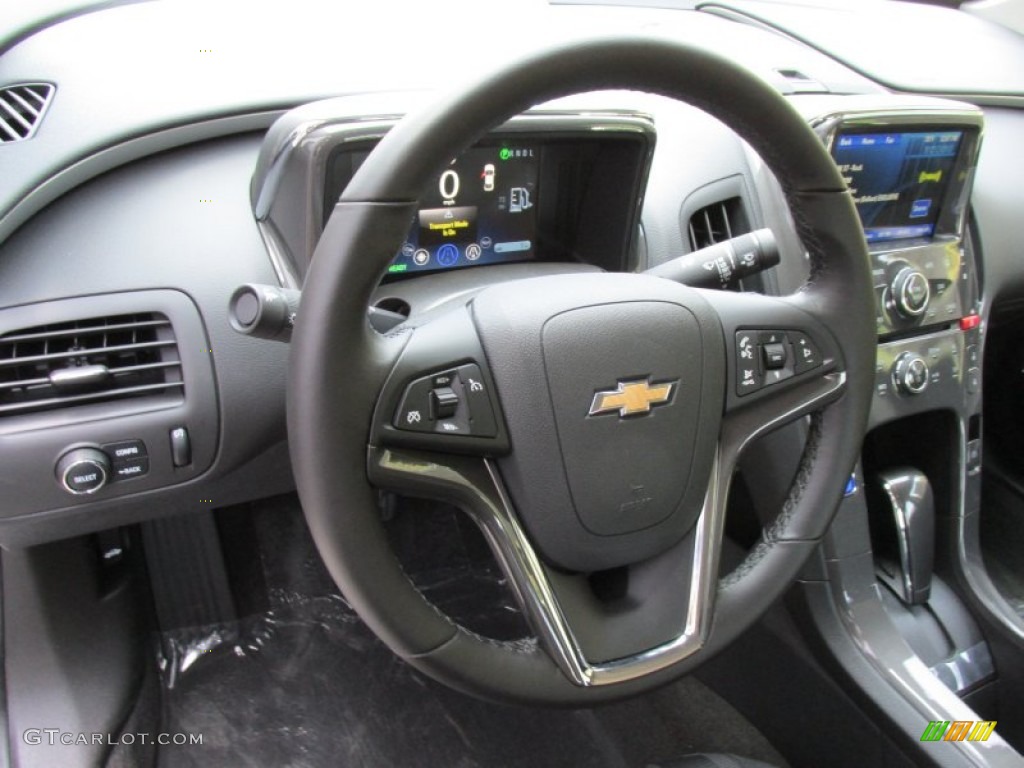 2015 Chevrolet Volt Standard Volt Model Jet Black/Dark Accents Steering Wheel Photo #96036773
