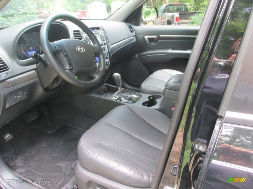 Black Interior 2009 Hyundai Santa Fe Limited Photo #96038358