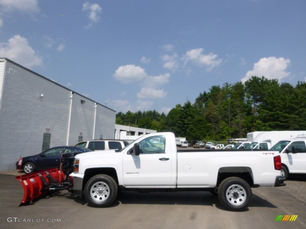 Summit White 2015 Chevrolet Silverado 3500HD WT Regular Cab 4x4 Plow Truck Exterior Photo #96039117