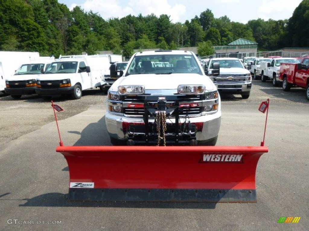 Summit White 2015 Chevrolet Silverado 3500HD WT Regular Cab 4x4 Plow Truck Exterior Photo #96039153