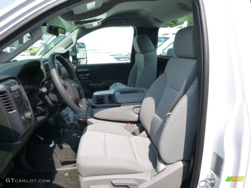 Jet Black/Dark Ash Interior 2015 Chevrolet Silverado 3500HD WT Regular Cab 4x4 Plow Truck Photo #96039288