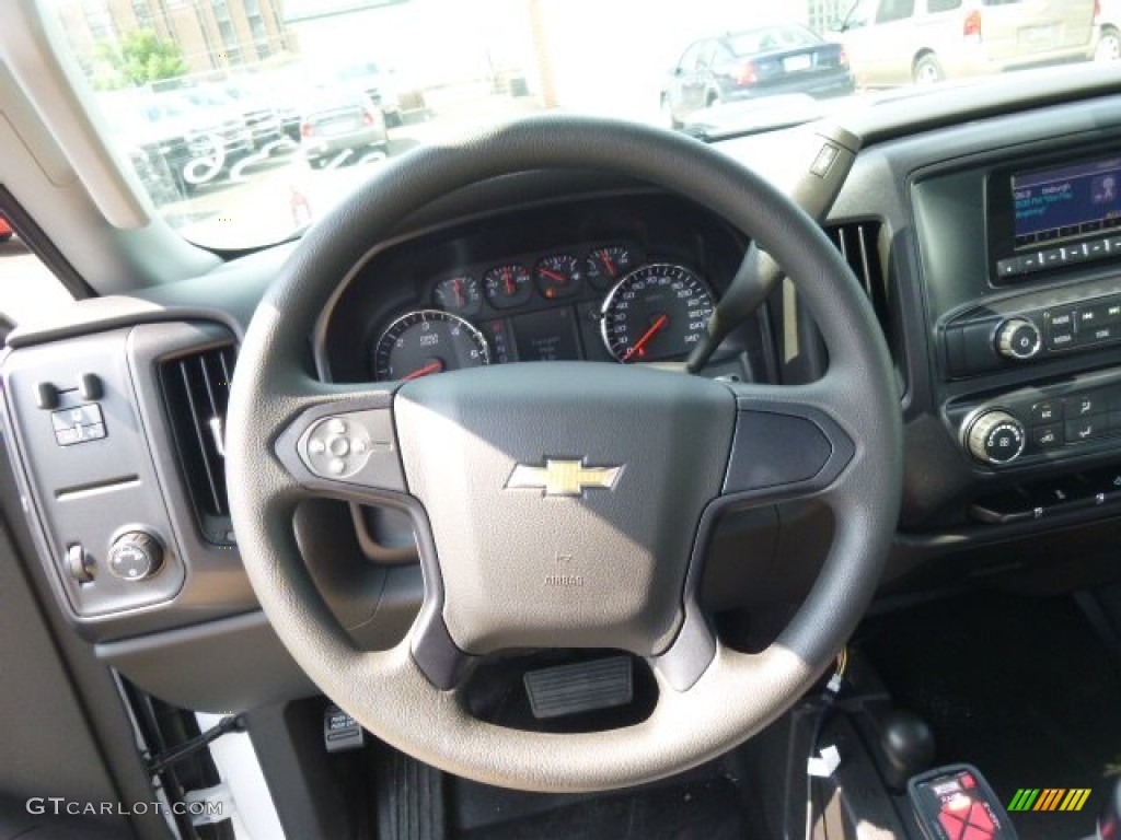 2015 Chevrolet Silverado 3500HD WT Regular Cab 4x4 Plow Truck Jet Black/Dark Ash Steering Wheel Photo #96039399