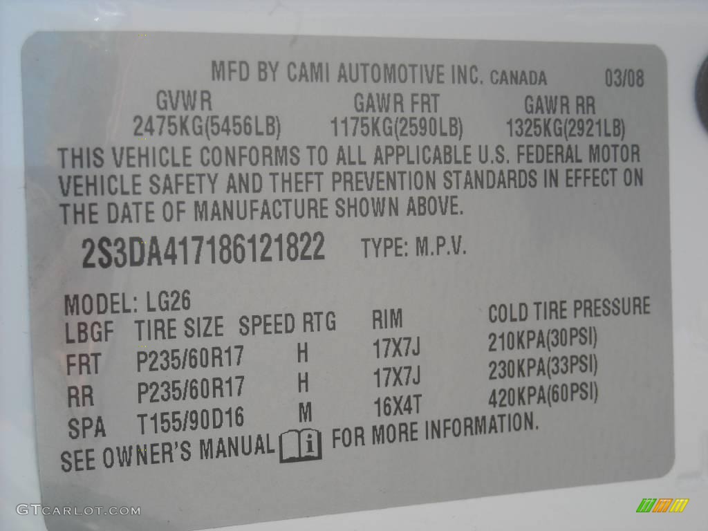 2008 XL7 Luxury AWD - Pearl White Tri Coat Metallic / Beige photo #35