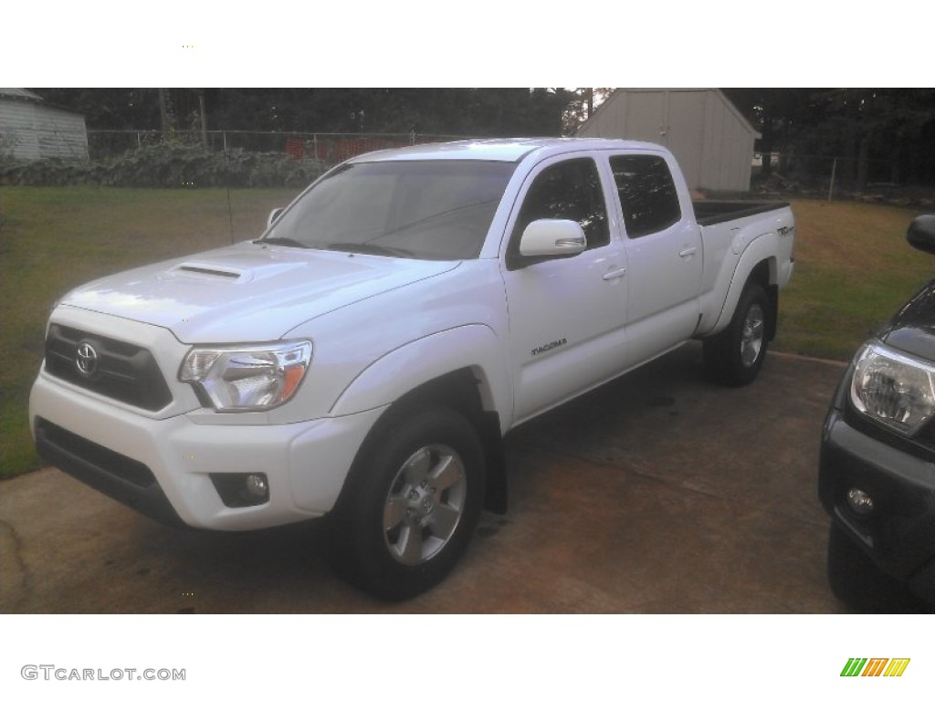 2014 Tacoma V6 TRD Sport Double Cab 4x4 - Super White / Graphite photo #1