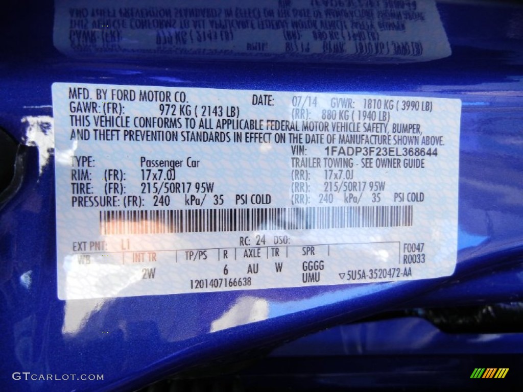 2014 Focus SE Sedan - Performance Blue / Charcoal Black photo #13