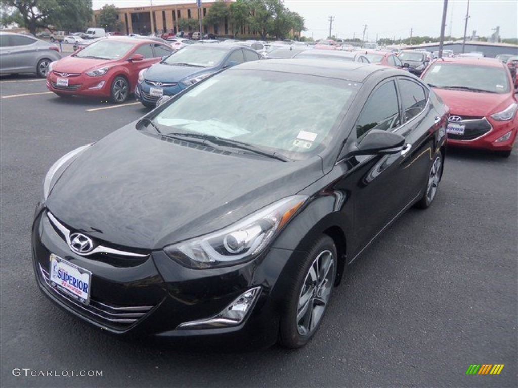 2015 Elantra Limited Sedan - Black Diamond / Gray photo #1