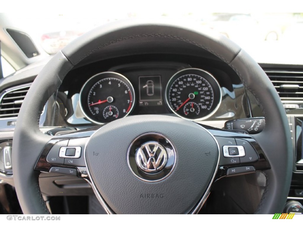 2015 Volkswagen Golf 4 Door 1.8T SEL Black Steering Wheel Photo #96051519