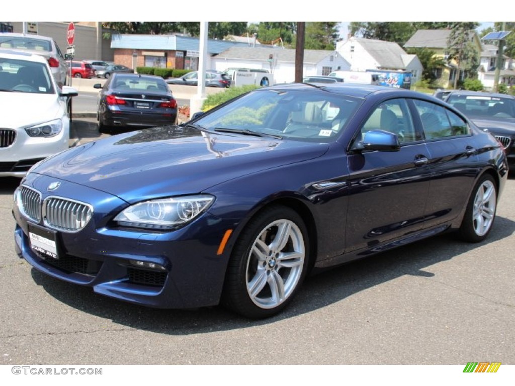 2014 6 Series 650i xDrive Gran Coupe - Deep Sea Blue Metallic / Ivory White photo #7