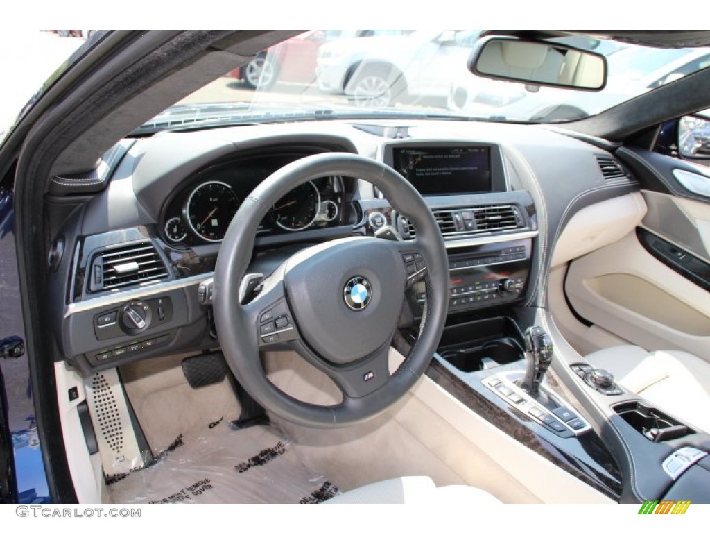 2014 BMW 6 Series 650i xDrive Gran Coupe Ivory White Dashboard Photo #96059022