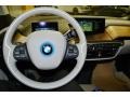 Giga Cassia Natural Leather/Carum Spice Grey Wool Cloth Steering Wheel Photo for 2014 BMW i3 #96061089