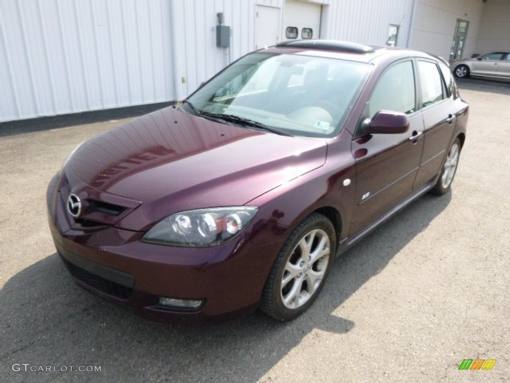 2008 MAZDA3 s Grand Touring Hatchback - Phantom Purple Mica / Black photo #2