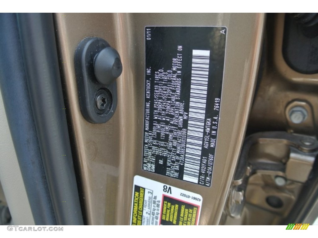2011 Venza Color Code 4U2 for Golden Umber Mica Photo #96061713
