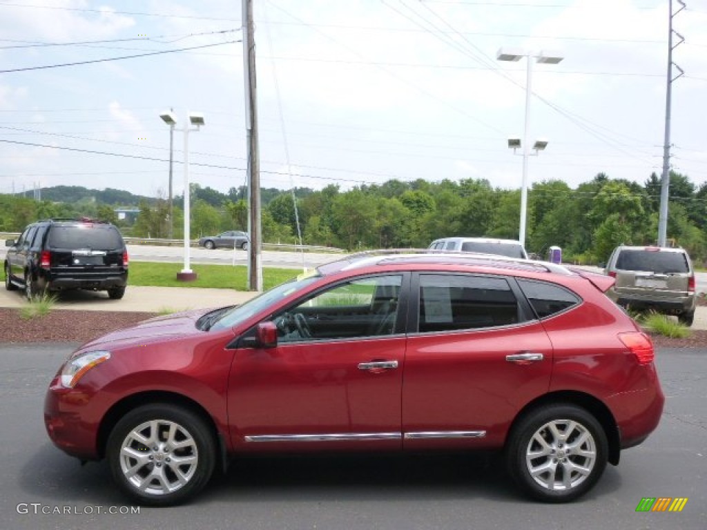 2012 Rogue S AWD - Cayenne Red / Black photo #5