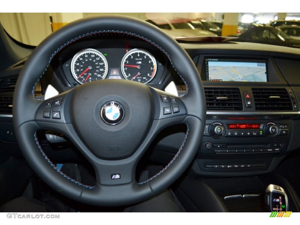 2014 BMW X6 M M xDrive Black Steering Wheel Photo #96062616