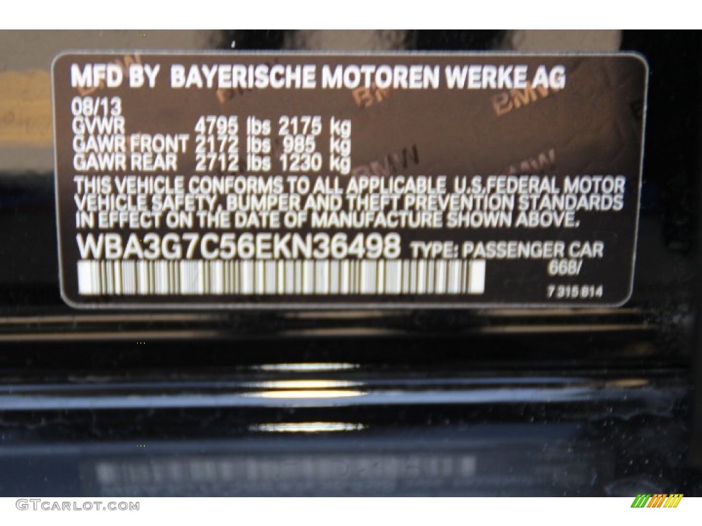 2014 BMW 3 Series 328i xDrive Sports Wagon Color Code Photos