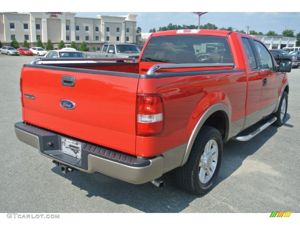 2004 F150 Lariat SuperCab - Bright Red / Tan photo #5
